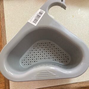 Gray Corner Litter Box for Small Pets